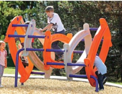 Outdoor children playground in sunny day