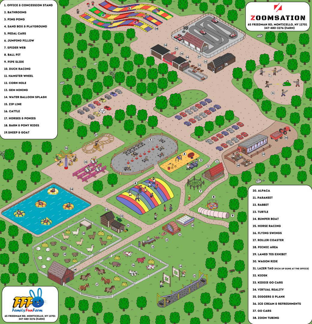 A map of the campground and its amenities.